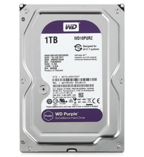 изображение Жесткий диск Western Digital 1Tb 64 Mb SATA-III WD10PURZ (Purple) магазин Компании Интерком-НН картинка Жесткий диск Western Digital 1Tb 64 Mb SATA-III WD10PURZ (Purple) от магазина Интерком-НН