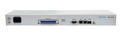 изображение Абонентский VoIP-шлюз TAU-24.IP: 24хFXS, 2хRJ45-10/100/1000, SIP/H.323, 1U, AC 220V Eltex TAU-24.IP магазин Компании Интерком-НН картинка Eltex TAU-24.IP Абонентский VoIP-шлюз TAU-24.IP: 24хFXS, 2хRJ45-10/100/1000, SIP/H.323, 1U, AC 220V от магазина Интерком-НН