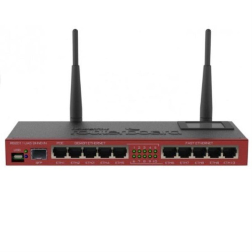 картинка RB2011UAS-2HnD-IN, Routerboard 2011UAS-2HnD-IN 5xGbit + 5x100Mbit Router, 802.11b/g/n, Mikrotik от магазина Интерком-НН