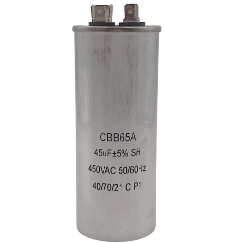 картинка Пусковой конденсатор CBB65A 45мкф, 450В для кондиционера в металлическом корпусе от магазина Интерком-НН