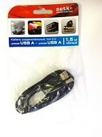 картинка Кабель штекер USB A - штекер USB A 2.0 (1,5м), черный, блистер Netko от магазина Интерком-НН