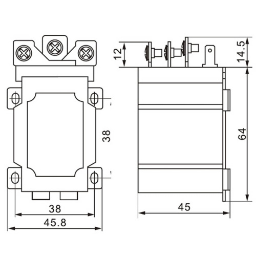 картинка Силовое реле Qianji JQX-60F-A-220 2шт. управление 220VAC, контакты 250В 80А от магазина Интерком-НН фото 2