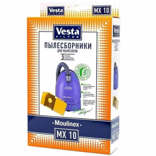 изображение Vesta filter MX10 комплект мешков-пылесборников бумажных (5шт) для пылесоса Moulinex магазин Компании Интерком-НН картинка Vesta filter MX10 комплект мешков-пылесборников бумажных (5шт) для пылесоса Moulinex от магазина Интерком-НН