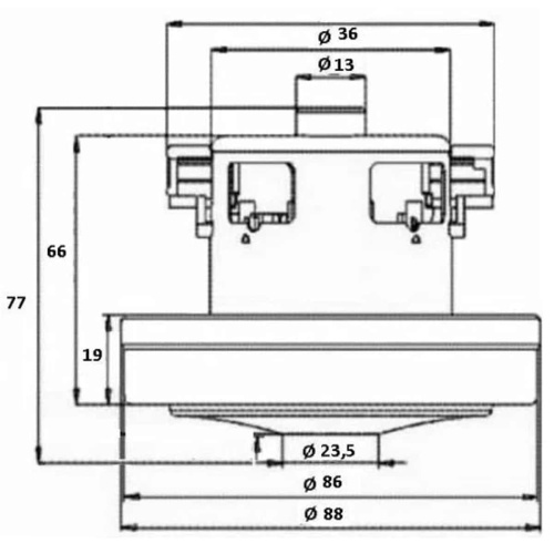 картинка Redmond RV-UR357-DV (HWX-DC, DC1603-01, DC01) двигатель 90W (100W) H=77мм D=86мм для пылесоса  от магазина Интерком-НН фото 3