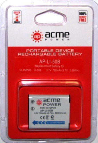 картинка AcmePower AP-LI-50B Аккумулятор Li-ion, 3.7 V, для видеокамер  Panasonic, Olympus, Pentax, Ricoh от магазина Интерком-НН фото 3