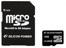 картинка Память Micro SD 4Gb Silicon Power class6 от магазина Интерком-НН