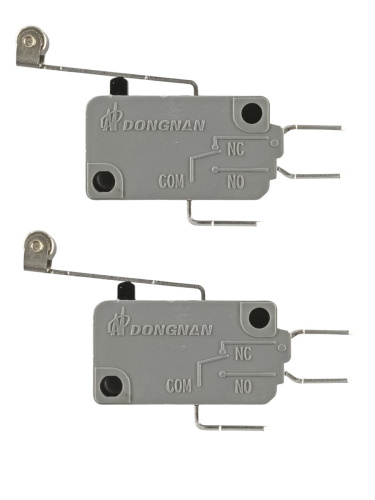 картинка Микропереключатель 2 шт. Dongnan KW3A-16Z5-A200 3-х контактный 16(4)A 250V рычаг с роликом 25мм от магазина Интерком-НН