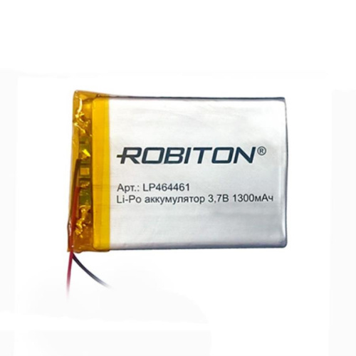 изображение Аккумулятор Li-Po 3.7 В, 1300mAh Robiton LP464461 магазин Компании Интерком-НН картинка Robiton LP464461Аккумулятор Li-Po 3.7 В, 1300mAh от магазина Интерком-НН
