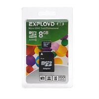 картинка Память Micro SD 8Gb Exployd class4 с адаптером (EX008GCSDHC4) от магазина Интерком-НН