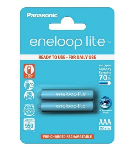 изображение 2 аккумулятора 550mAh AAA BL2 Panasonic eneloop BK-4LCCE/2BE Lite магазин Компании Интерком-НН картинка Panasonic eneloop BK-4LCCE/2BE Lite Аккумулятор 550mAh AAA BL2 от магазина Интерком-НН