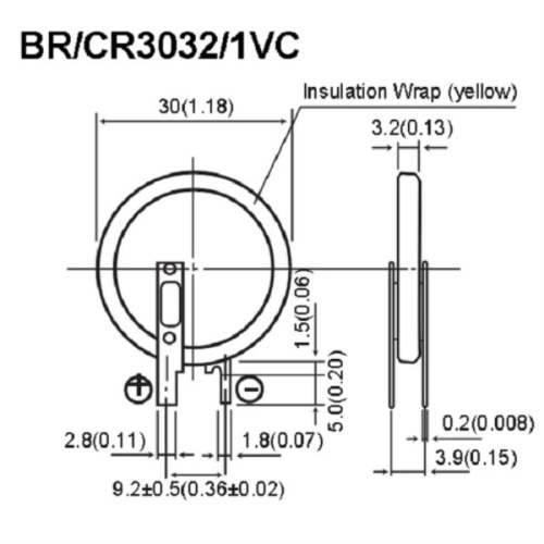 картинка Panasonic CR23541VC 3V Litium элемент питания (батарейка) для АТС KX-TEB308RU с выводами под пайку от магазина Интерком-НН фото 2
