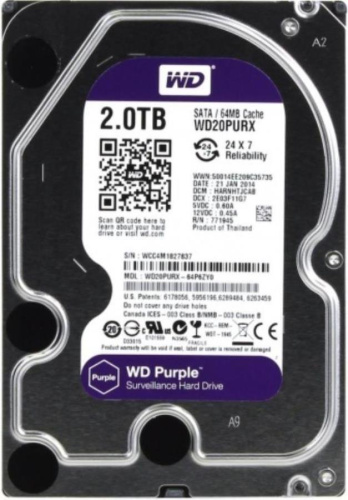 изображение Жесткий диск для видеорегистраторов Western Digital WD20PURX (purple) 2 Tb 64 Mb SATA-III магазин Компании Интерком-НН картинка Western Digital WD20PURX (purple) Жесткий диск для видеорегистраторов 2 Tb 64 Mb SATA-III от магазина Интерком-НН