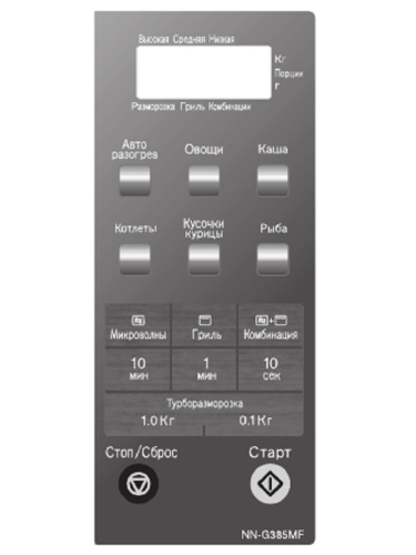 картинка Panasonic F630Y7K10SZP Сенсорная панель на русском для СВЧ, микроволновой печи NN-G385MF от магазина Интерком-НН фото 3