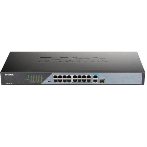 изображение D-Link DSS-100E-18P/A1A Коммутатор 16x100Mb 1G 16PoE 230W неуправляемый магазин Компании Интерком-НН картинка D-Link DSS-100E-18P/A1A Коммутатор 16x100Mb 1G 16PoE 230W неуправляемый от магазина Интерком-НН
