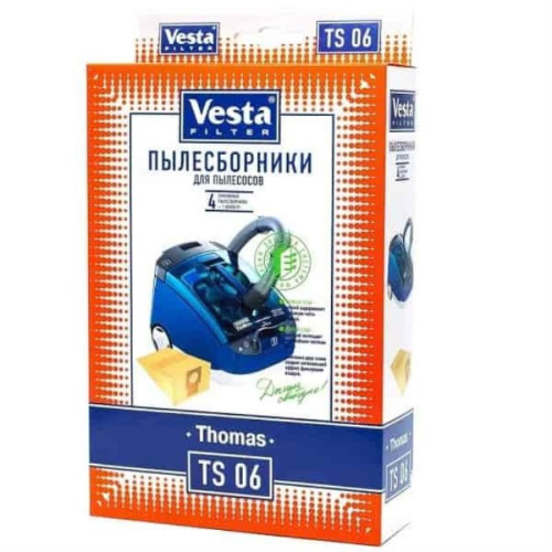 изображение Vesta filter TS06 комплект мешков-пылесборников бумажных (4шт+1 фильтр) для пылесоса Thomas магазин Компании Интерком-НН картинка Vesta filter TS06 комплект мешков-пылесборников бумажных (4шт+1 фильтр) для пылесоса Thomas от магазина Интерком-НН