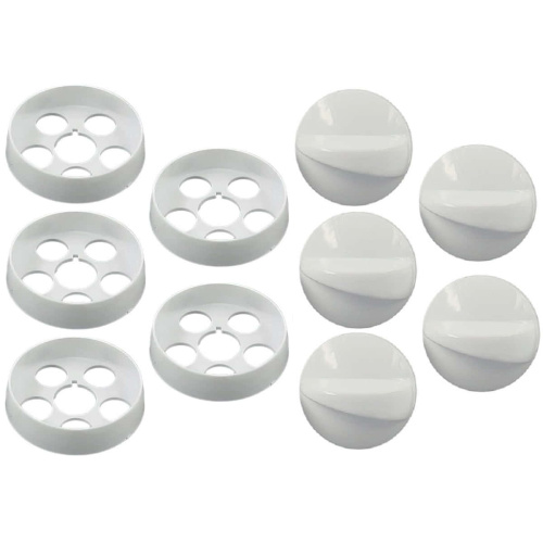 картинка Комплект ручек 01041651 для газовой плиты (стиль F/E) Дарина GM341 (белые) с газконтролем духовки  от магазина Интерком-НН