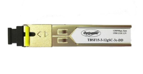 изображение Модуль Optronic SFP WDM, 1.25Гбит/с, 1550/1310нм, 3км, DDM, TBSF15-3-12gSC-3c-DD магазин Компании Интерком-НН картинка Optronic TBSF15-3-12gSC-3c-DD Модуль SFP WDM трансивер, 1.25Гбит/с, 1550/1310нм, 3км, DDM от магазина Интерком-НН