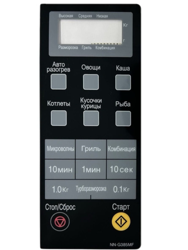 картинка Panasonic F630Y7K10SZP Сенсорная панель на русском для СВЧ, микроволновой печи NN-G385MF от магазина Интерком-НН