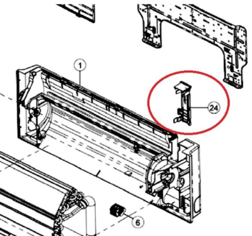 изображение Вставка CWD933233 в шасси внутреннего блока кондиционера Panasonic CS-E7MKD магазин Компании Интерком-НН картинка Panasonic CWD933233 заглушка шасси внутреннего блока кондиционера CS-E7MKD от магазина Интерком-НН